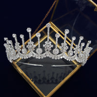 Elegant Queen Cubic Zircon Brides Crowns Tiaras Wedding Headpieces Hair Accessories TR0474