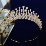 Oversize Cubic Zircon Brides Crowns Tiaras Wedding Headpieces Hair Accessories TR0475