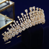 Oversize Cubic Zircon Brides Crowns Tiaras Wedding Headpieces Hair Accessories TR0475