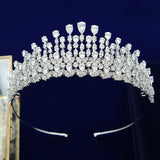 Oversize Cubic Zircon Brides Crowns Tiaras Wedding Headpieces Hair Accessories TR0475