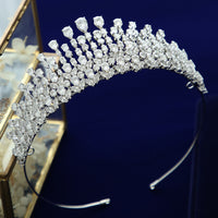 Oversize Cubic Zircon Brides Crowns Tiaras Wedding Headpieces Hair Accessories TR0475