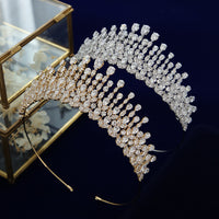 Oversize Cubic Zircon Brides Crowns Tiaras Wedding Headpieces Hair Accessories TR0475