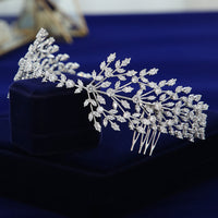 Elegant Cubic Zircon Brides Crowns Tiaras Wedding Headpieces Hair Accessories TR0476