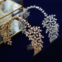 Elegant Cubic Zircon Brides Crowns Tiaras Wedding Headpieces Hair Accessories TR0476