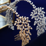 Elegant Cubic Zircon Brides Crowns Tiaras Wedding Headpieces Hair Accessories TR0476