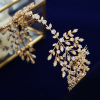 Elegant Cubic Zircon Brides Crowns Tiaras Wedding Headpieces Hair Accessories TR0476