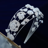 European Cubic Zircon Brides Headbands Tiaras Wedding Headpieces TR0482