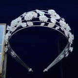 European Cubic Zircon Brides Headbands Tiaras Wedding Headpieces TR0482