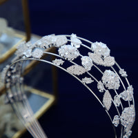 European Cubic Zircon Brides Headbands Tiaras Wedding Headpieces TR0482