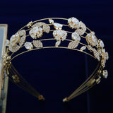 European Cubic Zircon Brides Headbands Tiaras Wedding Headpieces TR0482