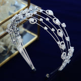 Lovely Cubic Zircon Brides Headbands Tiaras Wedding Headpieces TR0484