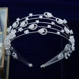 Lovely Cubic Zircon Brides Headbands Tiaras Wedding Headpieces TR0484