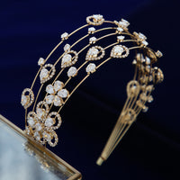 Lovely Cubic Zircon Brides Headbands Tiaras Wedding Headpieces TR0484