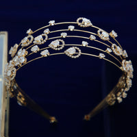 Lovely Cubic Zircon Brides Headbands Tiaras Wedding Headpieces TR0484