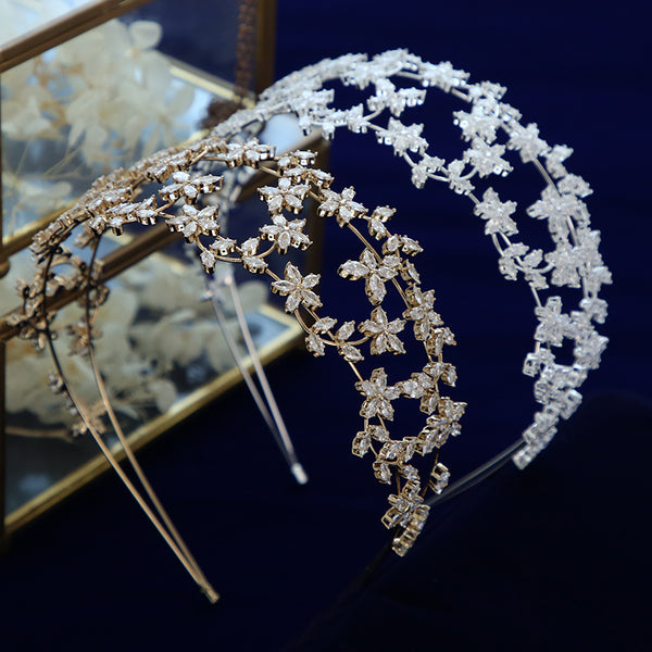 Lovely Cubic Zircon Brides Headbands Tiaras Wedding Headpieces TR0485