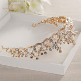 Fashion Brides Crystal Tiaras Crowns Gold Headpieces Pearls Wedding Hair Accessories