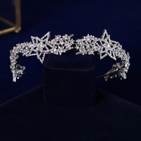 Stars Bridal Tiaras Hairbands Crystal Headband Wedding Hair Accessory TR1048