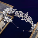 Stars Bridal Tiaras Hairbands Crystal Headband Wedding Hair Accessory TR1048