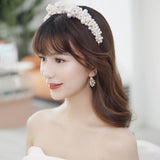 Lovely Pearls Flower Brides Hairbands Tiaras Wedding Headband