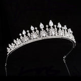 Elegant Green Cubic Zircon Bridal Crowns Tiara Headpieces