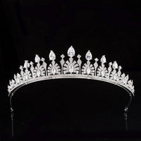 Elegant Green Cubic Zircon Bridal Crowns Tiara Headpieces