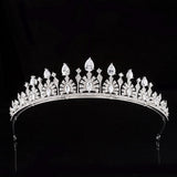 Elegant Green Cubic Zircon Bridal Crowns Tiara Headpieces