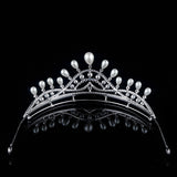 Royal Bridal CZ Zircon Crystal Silver Tiara Crown Headpieces Wedding Headdress