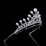 Royal Bridal CZ Zircon Crystal Silver Tiara Crown Headpieces Wedding Headdress