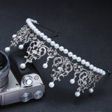 Royal Princess Cubic Zircon & Pearls Wedding Tiara Crown Headdress Party Hair Accessory