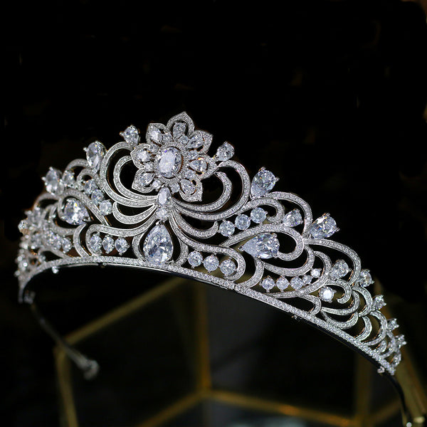 Vintage Cubic Zircon Brides Crowns Tiaras Wedding Headpieces Hair Accessories TR16419