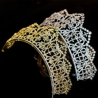 Oversize Gold/Silver Cubic Zircon Crystal Tiaras Crowns Headpieces Wedding Hair Accessory TR16439