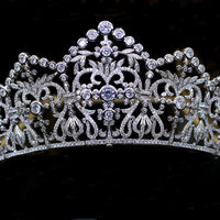 Oversize Gold/Silver Cubic Zircon Crystal Tiaras Crowns Headpieces Wedding Hair Accessory TR16439