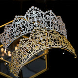 Oversize Gold/Silver Cubic Zircon Crystal Tiaras Crowns Headpieces Wedding Hair Accessory TR16439