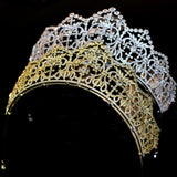 Oversize Gold/Silver Cubic Zircon Crystal Tiaras Crowns Headpieces Wedding Hair Accessory TR16439