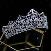 Oversize Gold/Silver Cubic Zircon Crystal Tiaras Crowns Headpieces Wedding Hair Accessory TR16439