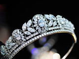 Royal Cz Zirconia Crystal Wedding Hair Accessories Brides Hairbands Queen Silver Tiaras Crowns TR5001