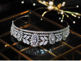 Royal Cz Zirconia Crystal Wedding Hair Accessories Brides Hairbands Queen Silver Tiaras Crowns TR5001