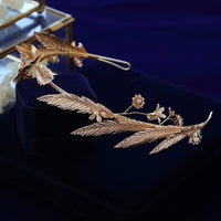 Elegant Leaves Gold Briedes Hairbands Tiaras Flower Headpieces TS-2114