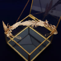 Elegant Leaves Gold Briedes Hairbands Tiaras Flower Headpieces TS-2114