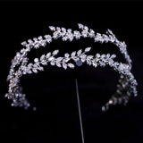 Irregular Zircon Crystal Tiaras Headbands Brides Hair Jewelry