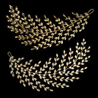 Korean Leaf Crystal Tiaras Headbands Wedding Hair Accessory