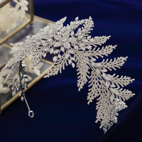 Oversize Leaves Princess Bridal Tiaras Crowns for Brides Crystal Brides Hairbands