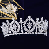 Royal Cubic Zircon Wedding Tiaras Crowns Headpieces Silver Brides Hairbands