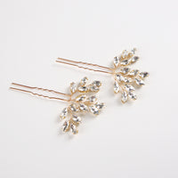 Crystals Woman Wedding Hairpins Gold Hairpins Wedding Hairgrips for Brides 2 pics/lot