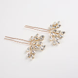 Crystals Woman Wedding Hairpins Gold Hairpins Wedding Hairgrips for Brides 2 pics/lot