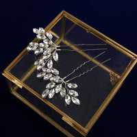 Crystals Woman Wedding Hairpins Gold Hairpins Wedding Hairgrips for Brides 2 pics/lot