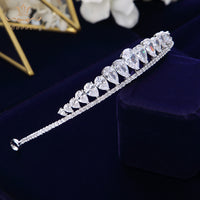 Simple Zircon Water Drop Wedding Crowns Tiaras Headpiece Crystal Headbands For Brides