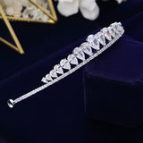 Simple Zircon Water Drop Wedding Crowns Tiaras Headpiece Crystal Headbands For Brides