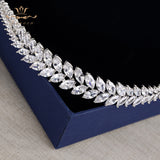 Elegant Silver Leaves Zircon Wedding Tiaras Hairbands Crystal Brides Hair Accessories ASW0760S