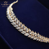 Elegant Silver Leaves Zircon Wedding Tiaras Hairbands Crystal Brides Hair Accessories ASW0760S